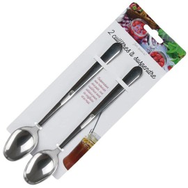 Totally Addict JUEGO 2 CUCHARAS MERMELADA, Stainless Steel, Gray, 19 x 3 x 2,5 cm
