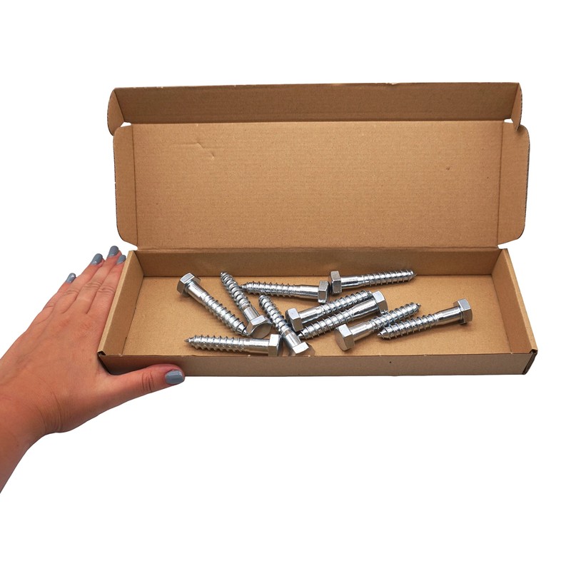 SKIR'CO (10 pcs) DIN 571 Zinc Plated Steel Hexagon Head