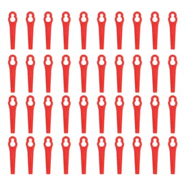 aqxreight 40pcs Plastic Blade Set Trimmer Blade Replacement for Cordless Grass Trimmer Strimmer for Animal Husbandry Aquaculture Forestry Red