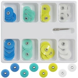 80 Piece 12mm & 14mm Dental Polishing Discs Assorted Kit, Dental Polisher Supplies with Mandrel Stem for Material Tools, Professional Dental Accessories for Polishing and Contouring