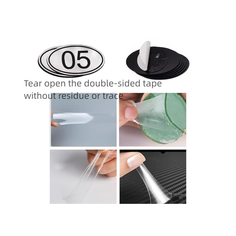 NanTun 100 Sets ABS Engraved Silver Oval Table Numbers Locker