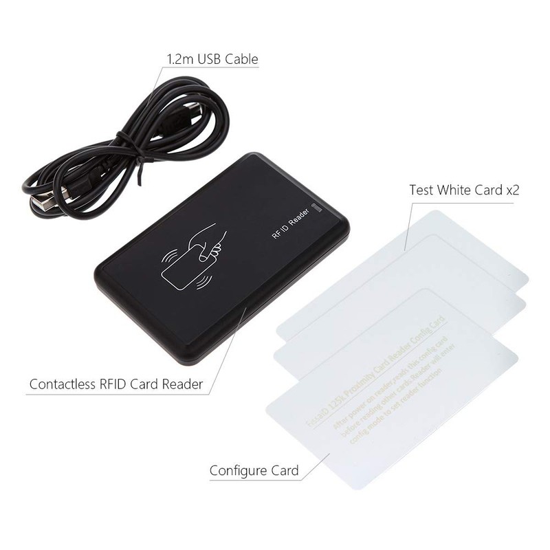 Contactless RFID Card Reader 125KHz USB ID Card Reader Configurable