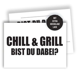 Edition Colibri 10 Geburtstagseinladungen Junge - Chill & Grill - Lässige Einladungskarten Kindergeburtstag Jungen - Einladungskarten für Teenager, A6
