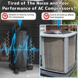 Air Jade Air Conditioner Compressor Sound Deadening Kit, for AC Compressor Vibration and Noise Reduction, Includes 4 sqft Sound Deadening Mats & Cleaning Brush Kit