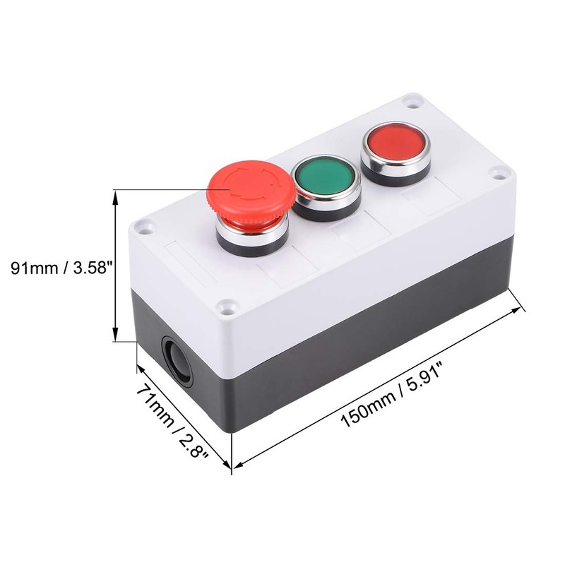 uxcell Push Button Switch Box Momentary NO NC Red Green