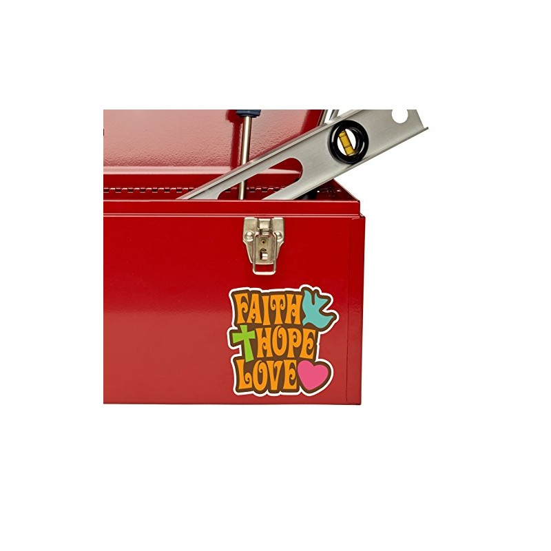 2 x 10cm Faith Hope Love Vinyl Sticker Religious Christian