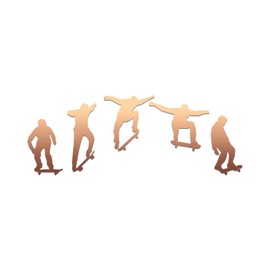 Snowboarders Line Sticker Vinyl Decal Notebook Car Window Laptop 5" x 1.75" ((Copper))