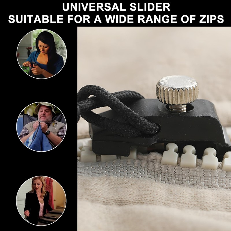9Pcs Zip Repair kit with 3 Sizes of Zipper Pull