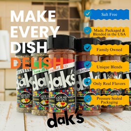 DAK's Spices 6 Pack Seasoning Blends | 100% Salt Free Spices | Premium & Healthy Seasoning | MSG Free, Preservative Free, Potassium Chloride Free | Low Carb & Keto Friendly | Perfect for Clean Eating & Adding Flavor | 1.5 oz