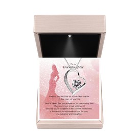 Alittlecare Granddaughter Necklace From Grandmom - Filled with Love and Packaged Necklace for Granddaughter on Birthday, Christmas, Graduation, Wedding, or Valentine's Day