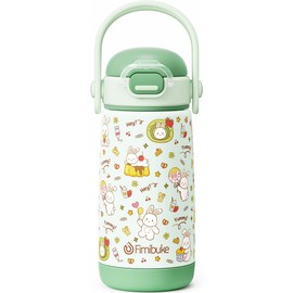 Fimibuke Kids Insulated Water Bottle with Straw Lid & Handle -14oz BPA FREE 18/8 Stainless Steel Metal Tumbler Leak Proof Double Wall Vacuum Kids Cup Toddler Water Bottle for School Boy Girls