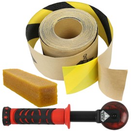 Black Diamond Self Adhesive Grip Tape - Anti Slip Traction Tape - Non Skid Tape - Anti Slip Tape Grippy Strips for Stairs, Ramps, Boat Grip 3" x 20' Caution with Cleaning Stick and Application Tool