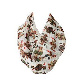 Etwoa Playing Card Pattern Infinity Scarf Circle Loop Scarf