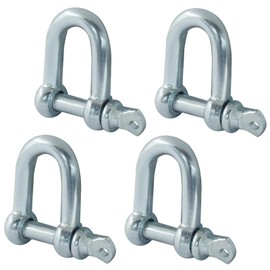 Cjueiom 4Pcs M8 D Ring Shackles, Heavy-Duty D Shackle Hitch Steel Shackle Use for Towing and Outdoor Activities