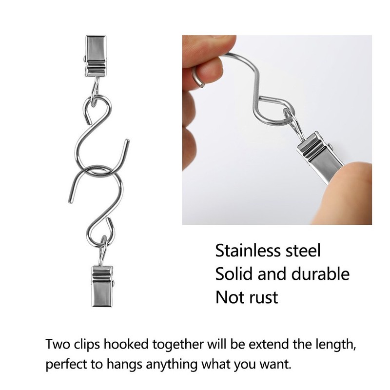 DIWUJI 25 PCS Metal Hanging Clips Hook, Clamp Hanger for