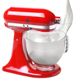 Pouring Shield for KitchenAid 4.5-5QT Tilt-Head Stand Mixers, Secure Fit Splatter Guard for KitchenAid Stainless Steel Bowl and Dishwasher Safe (Clear)