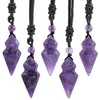 mookaitedecor Natural Purple Amethyst Crystal Necklace for Women Men Crystal