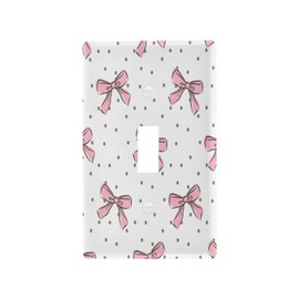 YETTASBIN Bow Pink Toggle Light Switch Cover Unbreakable Wall Plate Cover with Screws for Living Room, Bedroom, Office, School, Home Decor-4.53 x 2.76 Inch