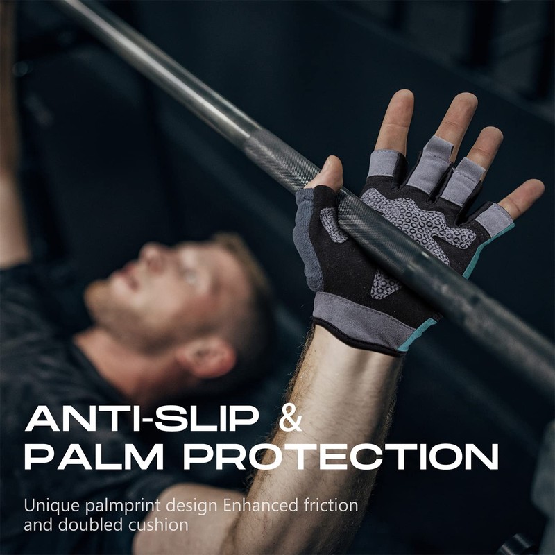 KANSOON Essential Breathable Workout Gloves, Weight Lifting Fingerless Gym Exercise