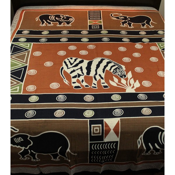 African Animal Print Tapestry Tablecloth Rectangle 88x106 Hippie Bohemian Indian