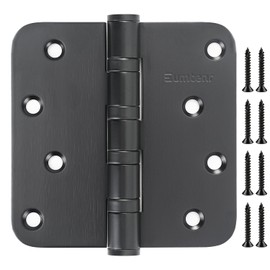 Eumtenr 304 Stainless Steel 4" Door Hinges, Heavy Duty Ball Bearing Door Hinges 1/2'' Radius Corners for Exterior Interior Gate Swing Security Doors - Set of 2 Hinges (Matte Black)