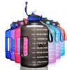 ETDW Half Gallon Water Bottle with Time Marker and Straw,
