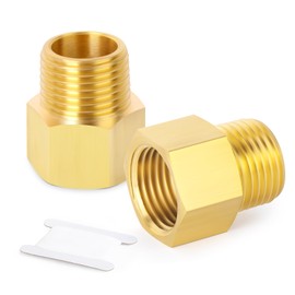 GASHER 2PCS Brass Pipe Fitting, Reducer Adapter, 1/2-Inch Male Pipe x 1/2-Inch Female Pipe