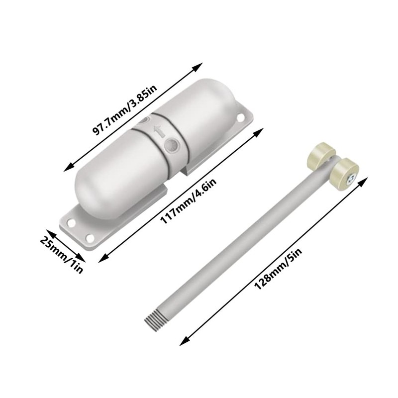 Automatic Spring Closer, Stainless Steel Safety Spring Door Closer, Adjustable