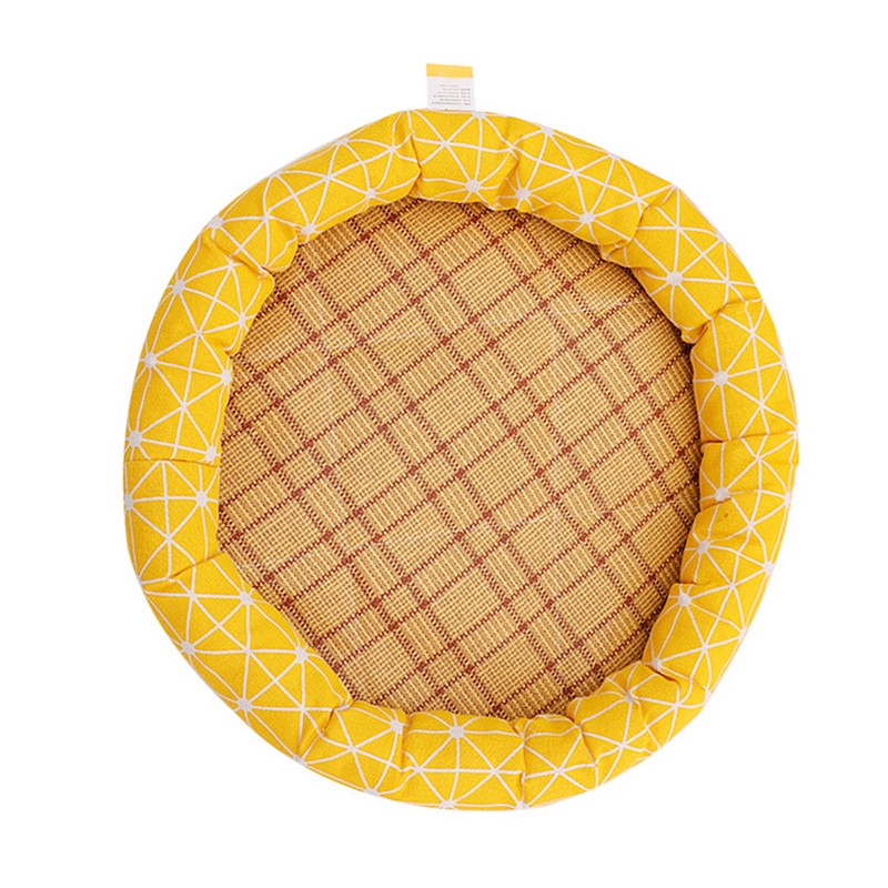 Round Pet Cooling Bed Cartoon Printing Pet Sleeping Bed Summer
