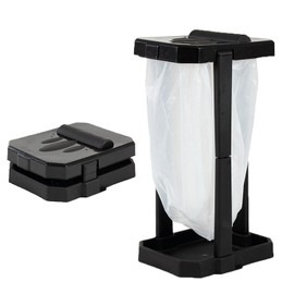 Hilovate Collapsible Trash Can & Portable Garbage Bin with Reinforced Frame, 2 Ground Stakes, Trash Bag Holder – Includes Storage & 20 Bags for Camping, RVs, Outdoors, Home