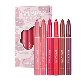 Jindi Juego de pintalabios Mate de 6 Colores,Lápiz delineador de Labios Suave Giratorio y de Corte Juego de pintalabios Mate de 6 Colores para Todas  