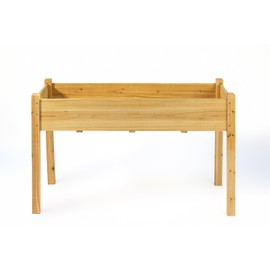 ScienGarden Elevated Wooden Raised Garden Bed – 49.5" L x 23.5" W x 30" H Large Fir Planter Box with Drainage Holes & Non-Woven Bag, FSC Wood for Outdoor & Indoor Gardening