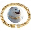 BlingBling Warmth Sparkling Cuban Link Dog Collar with Diamond Inlay