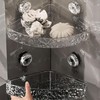 SESLEL No-Drill Suction Cup Corner Shower Caddy, Clear Plastic Corrugated