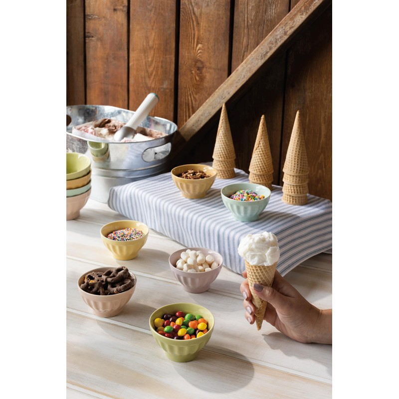 Now Designs Flora Stoneware Sundae Bar Bowls, Set of 6,