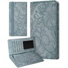 Slohif Embossed Leather Checkbook Cover for Women-Dusty Blue Personal Checkbook