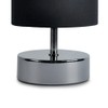 Modern Black Chrome Touch Dimmer Bedside Table Lamp with Polycotton