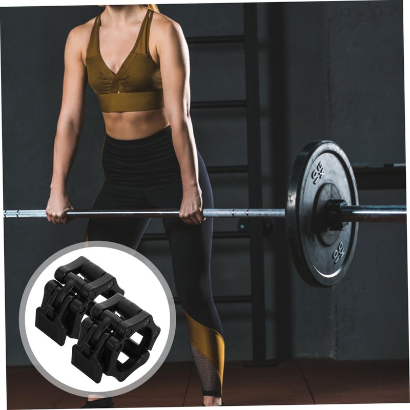 Sosoport 2pcs Slip Barbell Clamps Sturdy Weightlifting Clips for Secure