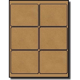 120 Label Outfitters® Brown Kraft Labels, 4 x 3.33 inches, 6 Labels per Sheet, 20 Sheets, Yield 120 Labels
