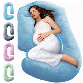 Pregnancy Pillows for Sleeping - V Shaped Full Body Pillow Support, 57inch Cooling Maternity Pillow for Pregnant Women, Support for Belly, Back, Legs. Pregnancy Gifts & Pregnancy Must Haves for Adult
