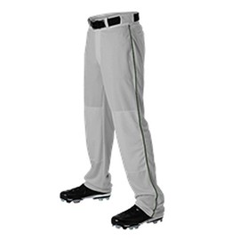 Alleson Adult Baseball Pant with Braid Grey, Dark Green S 605WLB 605WLB-GRDG-S