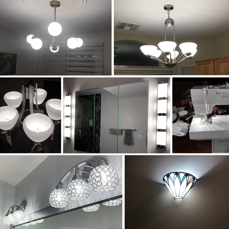 ALIDE Dimmable E12 Led Bulbs 6000k Daylight White 5W,Replace 40