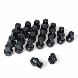WZHUIDA 24Pcs M14x1.5 Lug Nuts, Replacement for 2015-2022 Ford F150/Expedition, 2016-2021 Lincoln MKX, One-Piece Solid Black Chrome OEM Factory Style, Large Acorn Seat Wheel Nuts, Anti-Rust Updated
