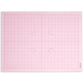GLASSBOARD STUDIO Glass Craft Mat - Magnetic, Heat & Scratch Resistant - For Crafting, Cutting, Painting, Mixed Media Artwork - Grid Lines, Non-Slip Rubber Feet (Blush 18"L x 24"W)