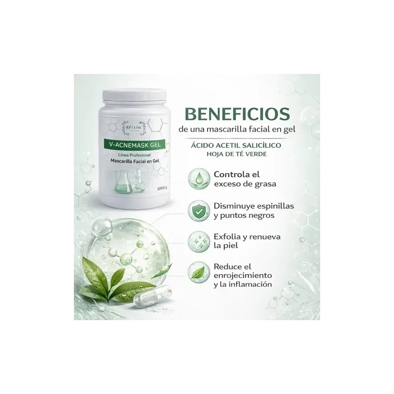 V-acnemask Gel 1 Kilo Mascarilla En Gel Piel Grasa Brillo