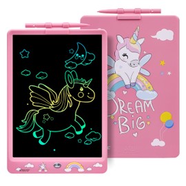 DYNASONIC DYNA-PM Unicorn Writing Board Children 10 Inch LCD Drawing Tablet Children Magnetic Whiteboard Dinosaur Toy Gift 2 3 3 4 5 6 7 8 Years Old