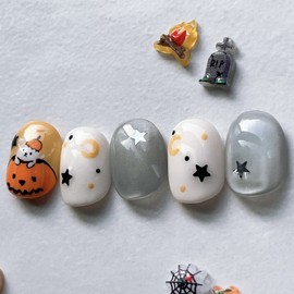 Halloween Pumpkin*⸌☻ັ⸍* - Short Almond / 할로윈펌킨*⸌☻ັ⸍* - 숏아몬드