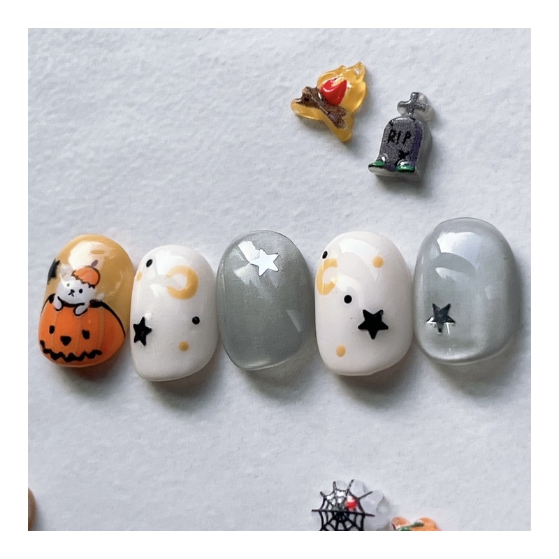 Halloween Pumpkin*⸌☻ັ⸍* - Short Almond / 할로윈펌킨*⸌☻ັ⸍* - 숏아몬드