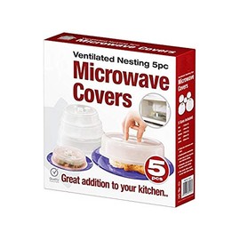 Set of 5 Microwave Plate Covers with Adjustable Steam Vents Microwave Splatter Covers (348)