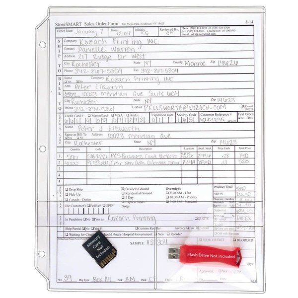 StoreSMART® Sheet Protector with Two Flash Drive Pockets with Flaps